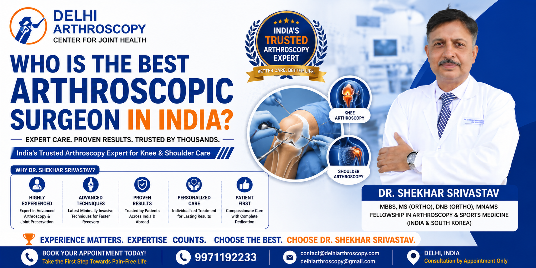 Who is the best arthroscopic surgeon in India?