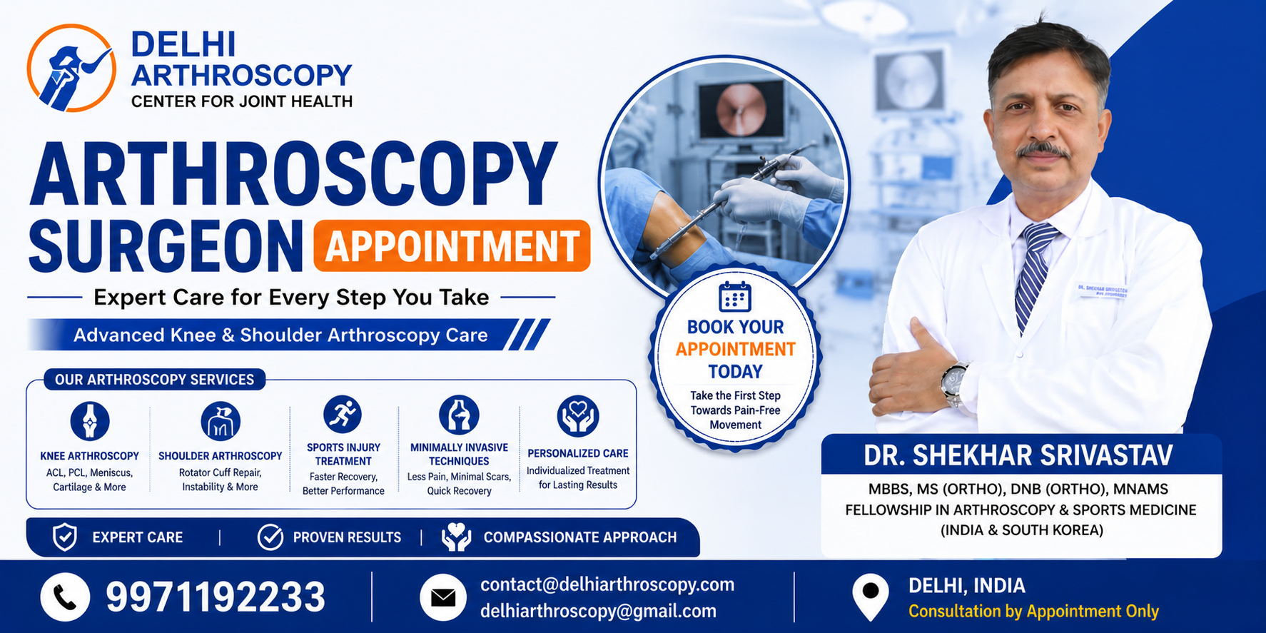 Arthroscopy Surgeon Appointment with Dr Shekhar Srivastav